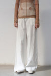 mame kurogouchi viscose linen high waist pants MM22SS PT036 white
